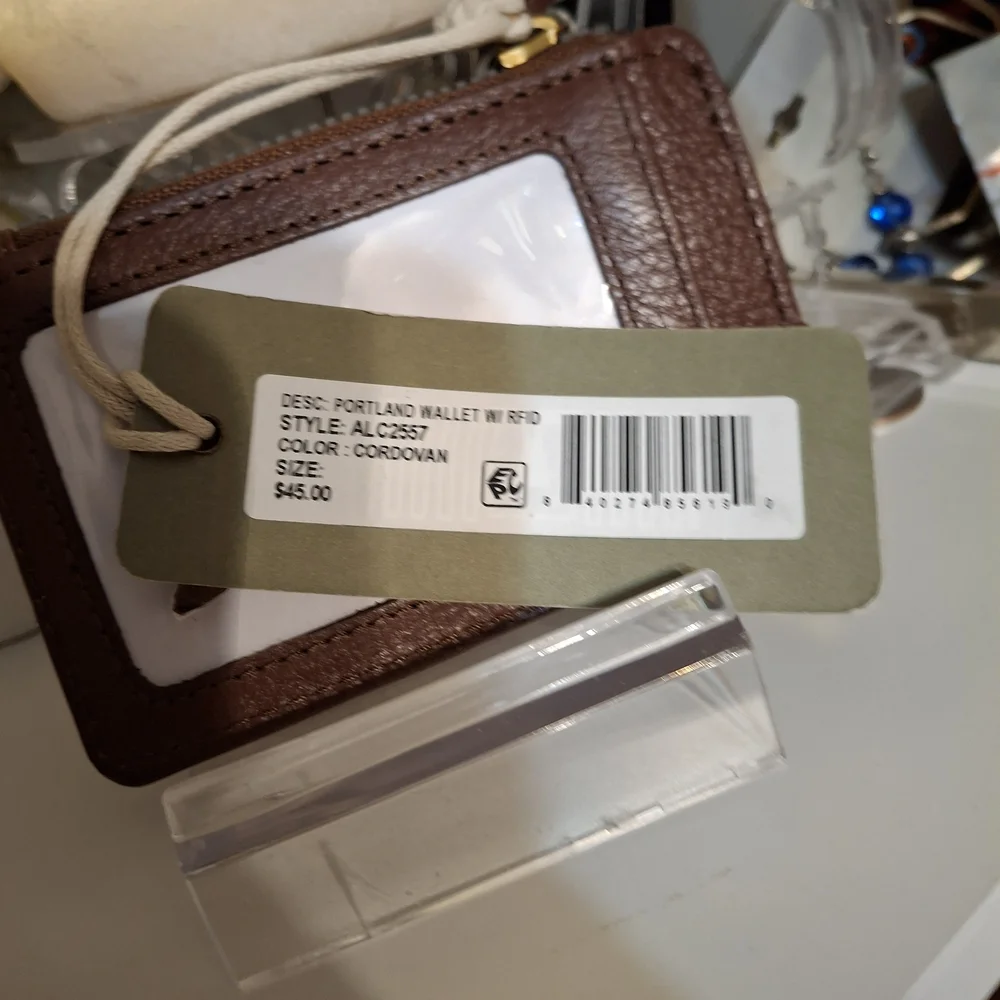 American Leather Co. Portland In Cordovan Brown Card Holder NWT